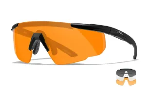 Okuliare Wiley X® Saber Advanced, súprava – Číre + Dymovo sivé + Oranžové Light Rust, Čierna (Farba: Čierna, Šošovky: )