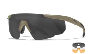 Okuliare Wiley X® Saber Advanced, súprava – Číre + Dymovo sivé + Oranžové Light Rust, Khaki (Farba: Khaki, Šošovky: )
