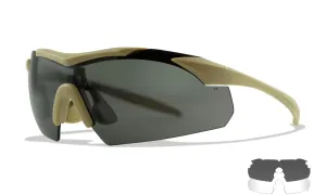 Strelecké okuliare Vapor 2.5 Wiley X®, 2 sklá – Číre + Dymovo sivé, Khaki (Farba: Khaki, Šošovky: Číre + Dymovo sivé)