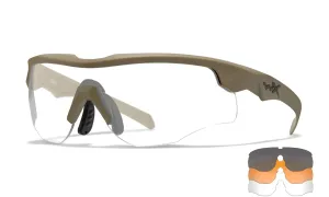 Strelecké okuliare Wiley X® Rogue, úzke stranice - khaki rámček, súprava - číre, dymovo sivé a oranžové Light Rust šošovky (Farba: Khaki, Šošovky: )
