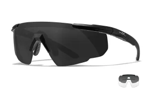 Strelecké okuliare Wiley X® Saber Advanced, súprava – Čierna (Farba: Čierna, Šošovky: Číre + Dymovo sivé)