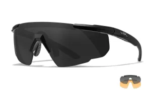 Strelecké okuliare Wiley X® Saber Advanced, súprava - čierny rámček, súprava - dymovo sivé a oranžové Light Rust šošovky (Farba: Čierna, Šošovky: Dymo #5805365