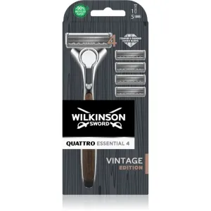 Wilkinson Sword Quattro Essential 4 Vintage Edition holiaci strojček holiaci strojček 1 ks + náhradné hlavice 4 ks pre mužov