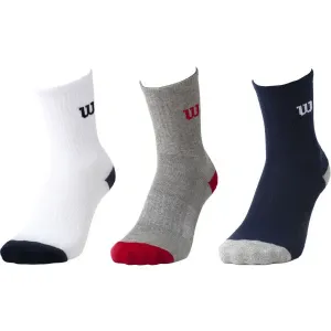 Wilson 3PP BOYS CREW Detské ponožky, tmavo modrá, veľkosť 35-38