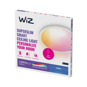 WiZ SuperSlim LED stropné svetlo RGBW Ø42cm biele