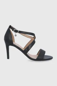 Kožené sandále Wojas čierna farba #4092781