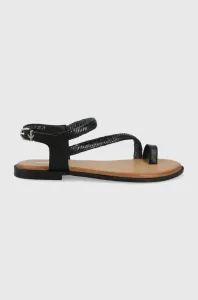 Kožené sandále Wojas dámske, čierna farba, #213080