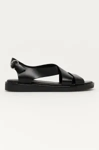 Kožené sandále Wojas dámske, čierna farba #169939