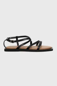 Kožené sandále Wojas dámske, čierna farba, #212160