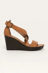 Kožené sandále Wojas dámske, hnedá farba, na kline
