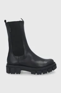 Kožené topánky Chelsea Wojas dámske, čierna farba, na platforme #9259685