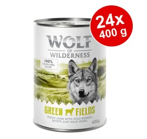 Výhodné balenie Wolf of Wilderness Adult 24 x 400 g - Single Protein - Wide Acres - kuracie