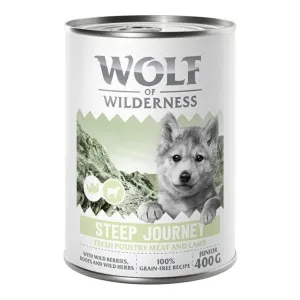 Wolf of Wilderness Junior “Expedition” 6 x 400 g - Steep Journey - hydina s jahňacím