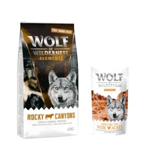 2 x 12 kg Wolf of Wilderness suché krmivo (monoproteín) - Rocky Canyons - Beef