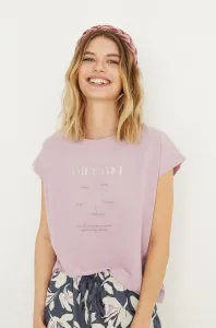 Pyžamové tričko women'secret fialová farba, bavlnená