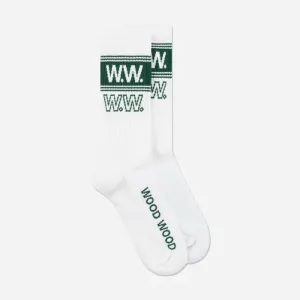 Ponožky Wood Wood Colton logo športové ponožky 12249201-9517 biele