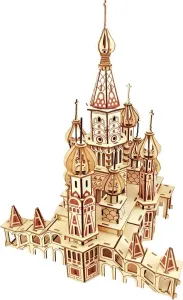 Dřevěné 3D puzzle Chrám Vasila Blaženého přírodní