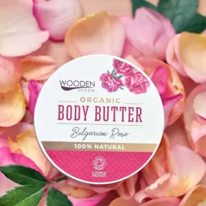 WoodenSpoon Organic Bulgarian Rose telové maslo s vôňou ruží 100 ml