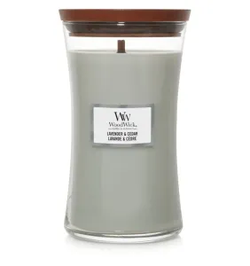 Woodwick Lavender & Cedar vonná sviečka s dreveným knotom 610 g