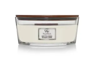 Woodwick White Tea & Jasmine vonná sviečka s dreveným knotom (hearthwick) 453.6 g #911818