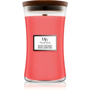 Woodwick Melon & Pink Quarz vonná sviečka s dreveným knotom 609,5 g #70546