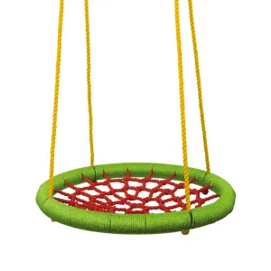 WOODY Hojdací kruh (priemer 83 cm) zeleno červený, Doprava zadarmo