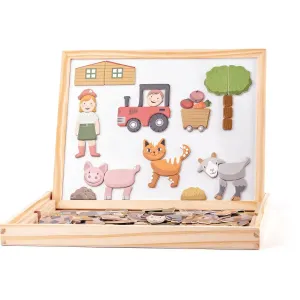 Woody Magnetická obojstranná tabuľka so zvieratkami, 33 x 25 x 3,2 cm