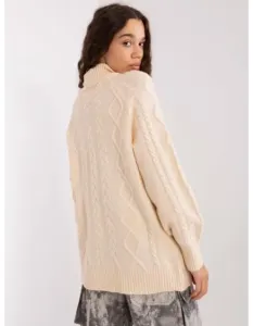 Dámsky sveter s vrkočmi EMA svetlo béžový