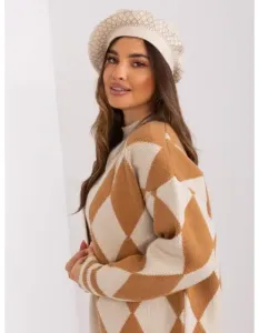 Dámsky sveter s aplikáciou HAT svetlo béžová