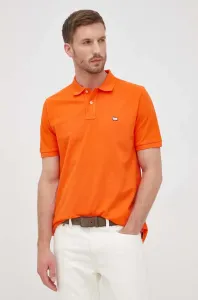 Bavlnené polo tričko Woolrich CFWOPO0032MRUT2931-6098, oranžová farba, jednofarebné