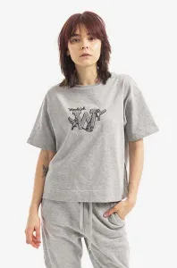 Bavlnené tričko Woolrich GRAPHIC CFWWTE0053FRUT2947-8041, šedá farba