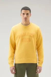Mikina Woolrich Garment Dyed Logo Crewneck Žltá S