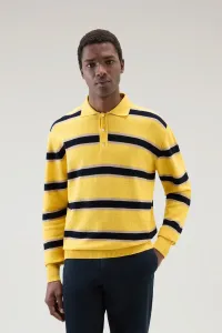 Sveter Woolrich Striped Knitted Polo Sweater Žltá L