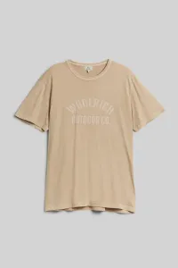 Tričko Woolrich Light Garment Dyed T-Shirt Hnedá M