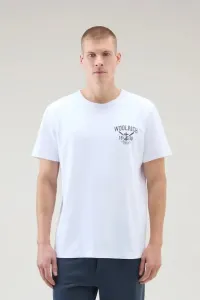 Tričko Woolrich Navy Logo T-Shirt Biela L