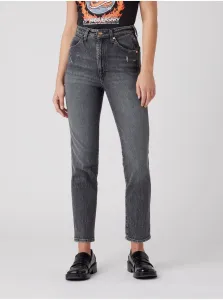 Grey Women's Shortened Straight Fit Jeans Wrangler - Women #638448