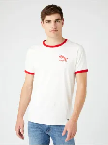 Red-cream men's T-shirt with Wrangler print - Men's #712739