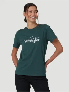 Tričká s krátkym rukávom pre ženy Wrangler - tmavozelená #625316