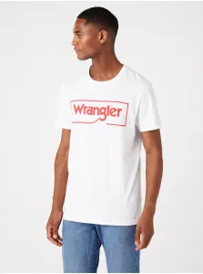 Bavlnené tričko Wrangler biela farba, s potlačou #201200