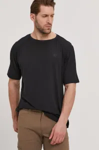 Tričko Wrangler čierna farba, jednofarebné