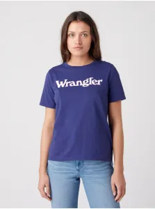 Bavlnené tričko Wrangler tmavomodrá farba,