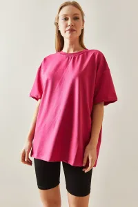XHAN Fuchsia Oversize Basic T-Shirt 3YXK1-47087-07 #8813746
