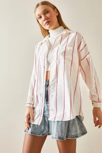XHAN Red Striped Oversize Shirt