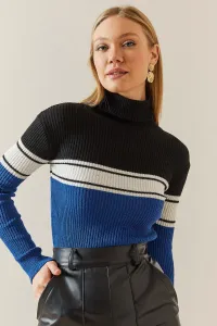 XHAN Saks Color Gradient Turtleneck & Ribbed Sweater