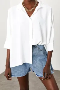 XHAN Women's White Loose Shirt