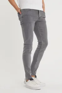 XHAN Men's Gray Slim Fit Jeans
