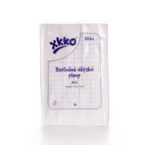 Xkko Classic Bavlnené detské plienky 70x70 cm - biele, 1 x 10 ks