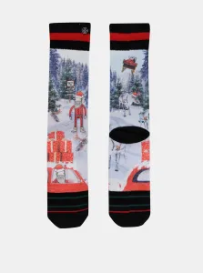 Červeno-modré pánske ponožky s vianočným motívom XPOOOS