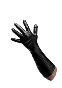 Pleasure Fister - textúrované rukavice na fisting (čierne)