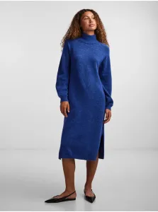 Modré dámske melírované svetrové šaty s prímesou vlny Y.A.S Balis #8210478